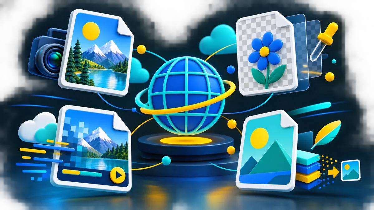 Browser window comparing web image formats